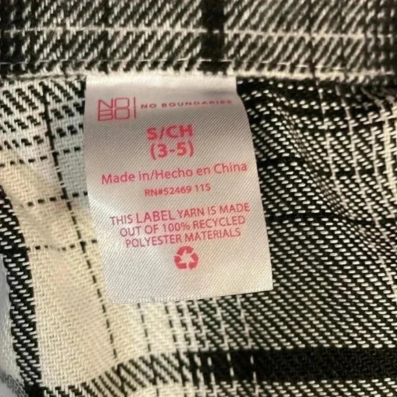 No Boundaries NOBO Juniors Small Plaid Button Up Flannel Shirt - Picture 5 of 6